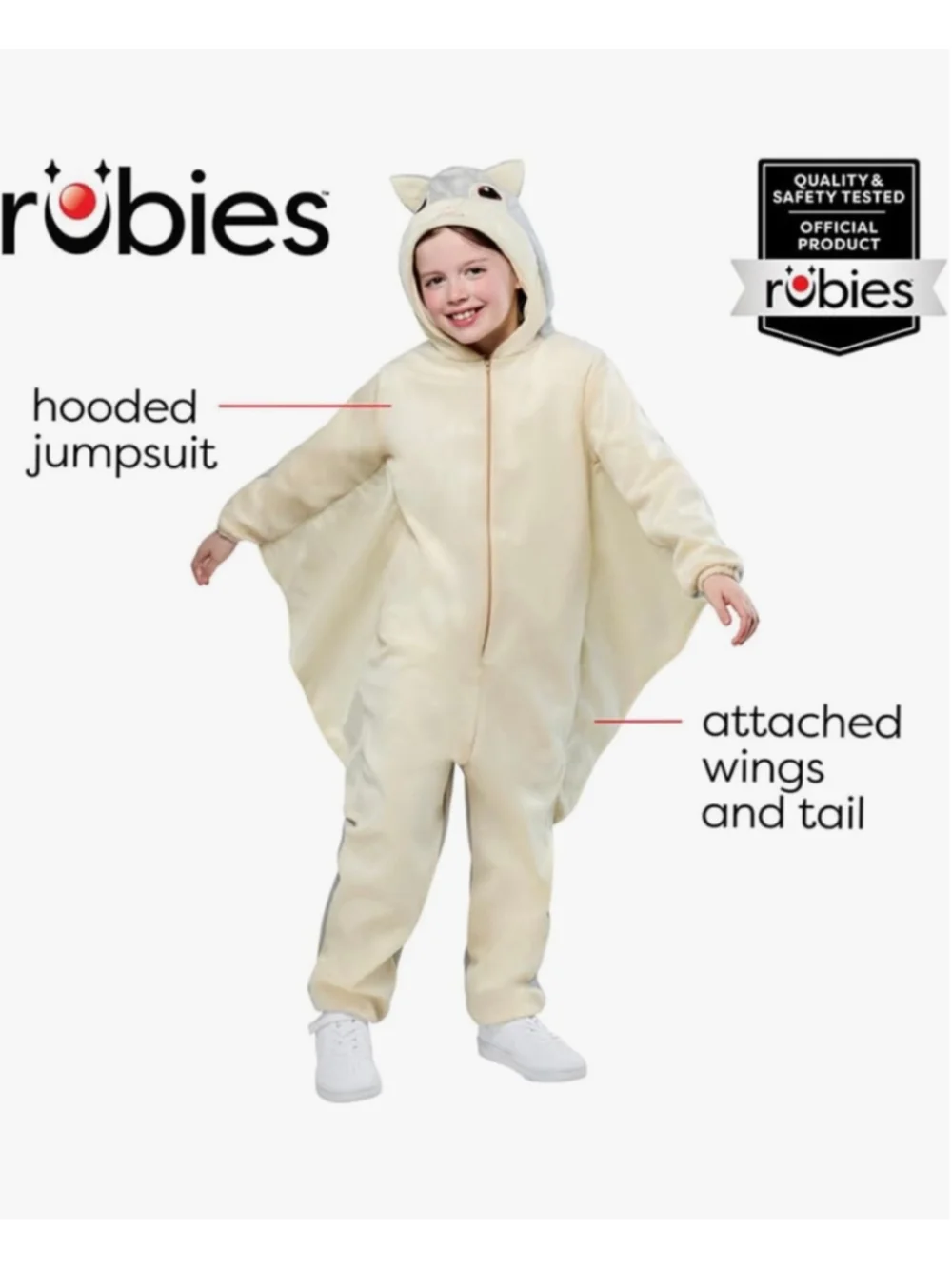 NEW Rubies Flying Squirrel Comfywear Hooded Jumpsuit Kids Unisex 6/8 - Picture 2 of 8